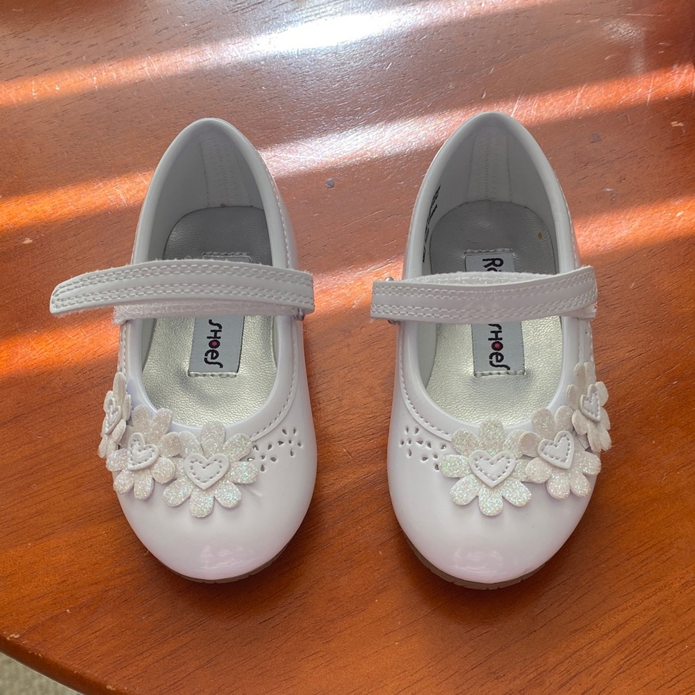 Rachel Shoes White Floral Mary Janes